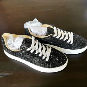 Betsey Johnson Sidny Black Rhinestone Sneakers Women's Size 10